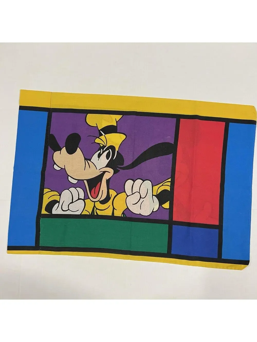 VINTAGE DISNEY GOOFY & MICKEY MOUSE RED BLUE (3PC) DOUBLE BED SHEET SET